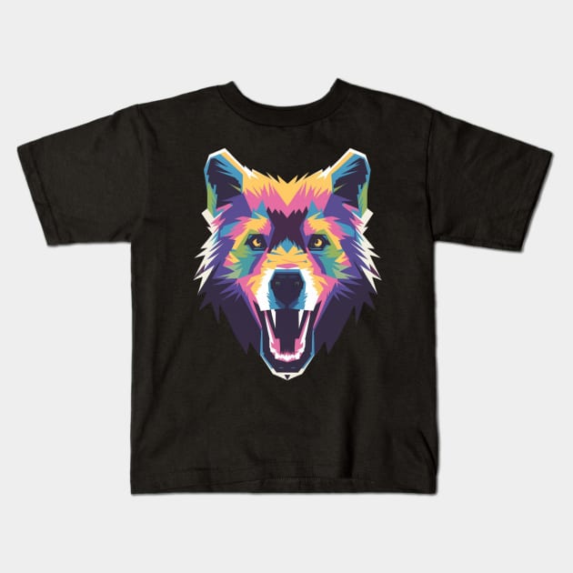 WPAP Werewolf face Kids T-Shirt by MercurialMerch